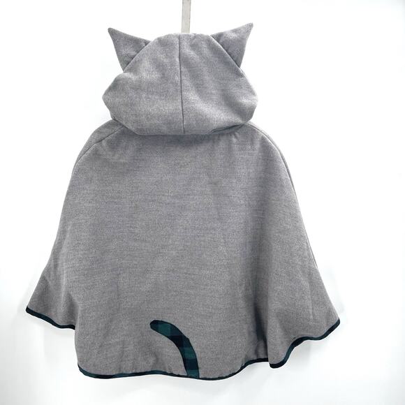 Lingchenyanyu Gray Wool Cat Ears Hooded Cape Coat Kawaii Womens Medium - Picture 2 of 9
